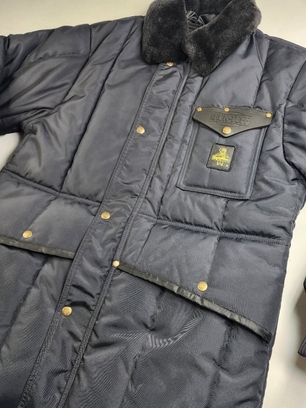 RefrigiWear Mens Large L Iron-Tuff Black Cold Weather Jacket Siberian Full Zip